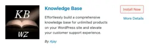 Knowledge Base plugin listing