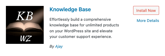 Knowledge Base plugin listing