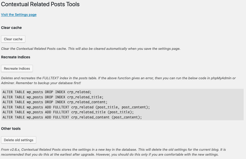 Contextual Related Posts v2.6.0 - Tools