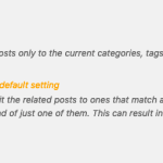 Related Posts by Categories and Tags - General settings