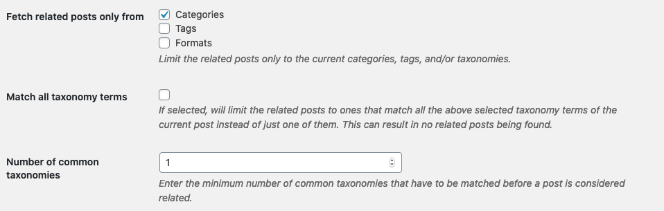 Related Posts by Categories and Tags v1.5.0 - General Options