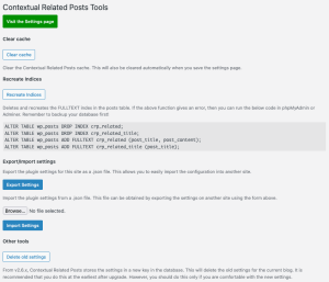Contextual Related Posts v3.2 - Tools