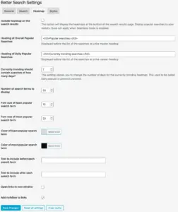 Better Search Settings - Heatmap