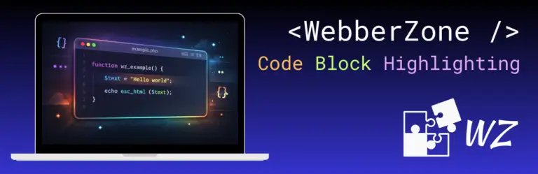WebberZone Code Block Highlighting Banner