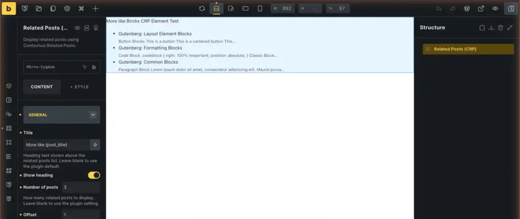 Contextual Related Posts Pro v4.4 - Bricks element