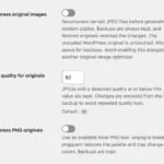 Original compression settings with JPEG quality set to 82 and both compression options off.